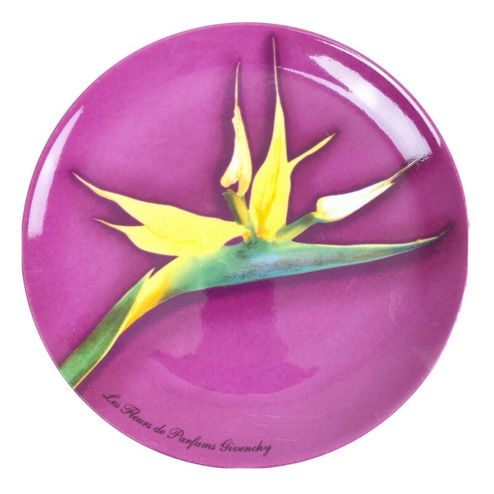 Givenchy Designs  Parfums Flower Dessert/Salad Plates Birds Of Paradise EUC